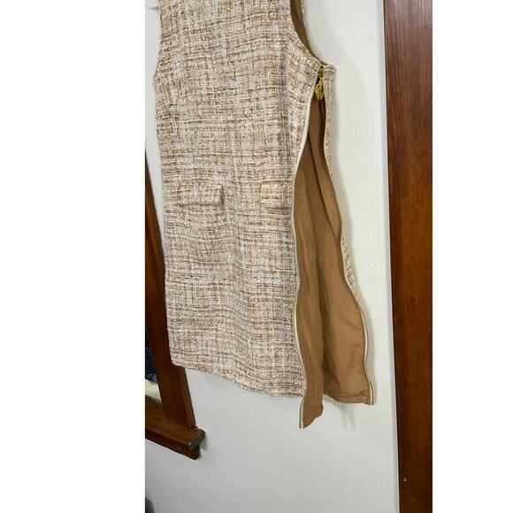 AKA Ivy Storehouse Tweed Sleeveless Shift Dress Pockets Sparkly High Neck Small - Picture 5 of 9